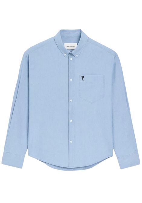 boxy adc shirt man light blue AMI PARIS | HSH822.CO0221484
